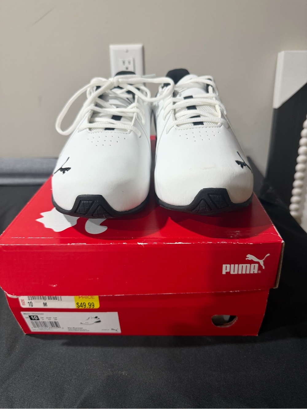 Puma Men’s White and Black Running Shoes